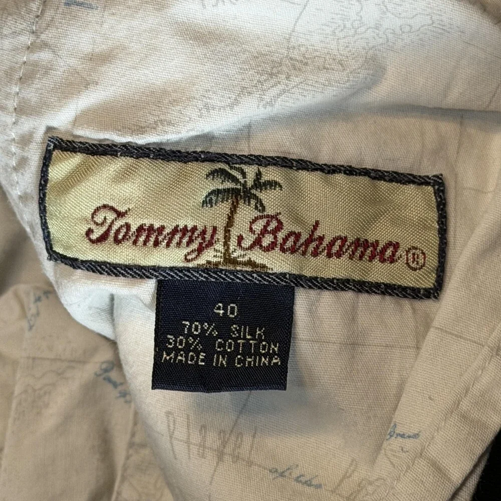 Tommy Bahama Pants Mens 40x32.5 Green Silk Cotton Corduroy Pleated Relax Fit